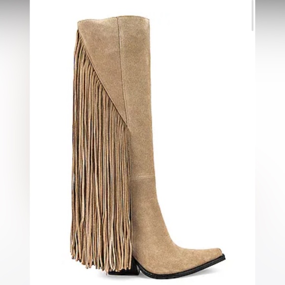 Jeffrey Campbell Shoes - Jeffrey Campbell Cattle Boot in Beige Suede, Size: 8.5